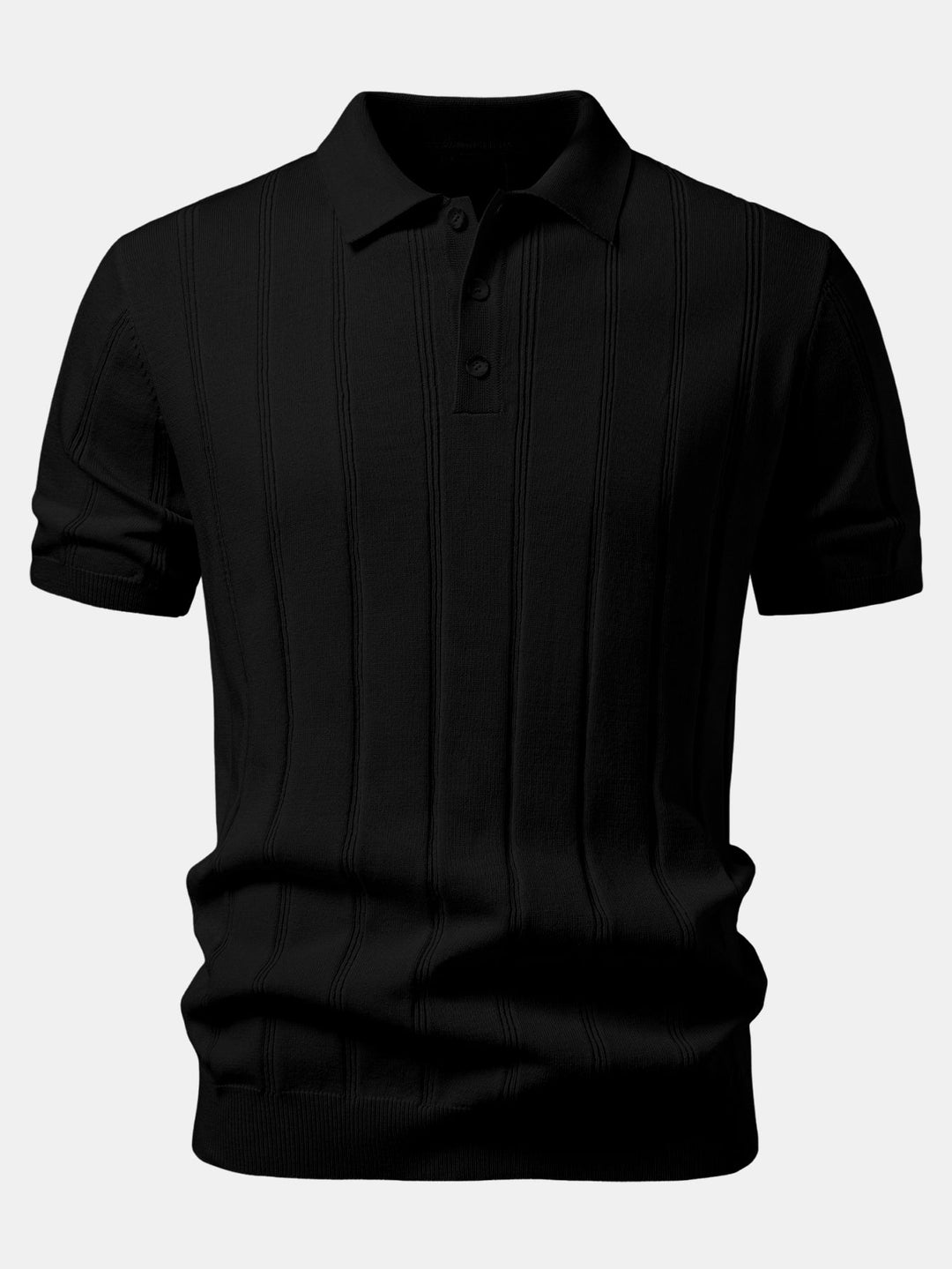 Linen Ribbed Knit Polo &amp; Slim Fit Tapered Trousers