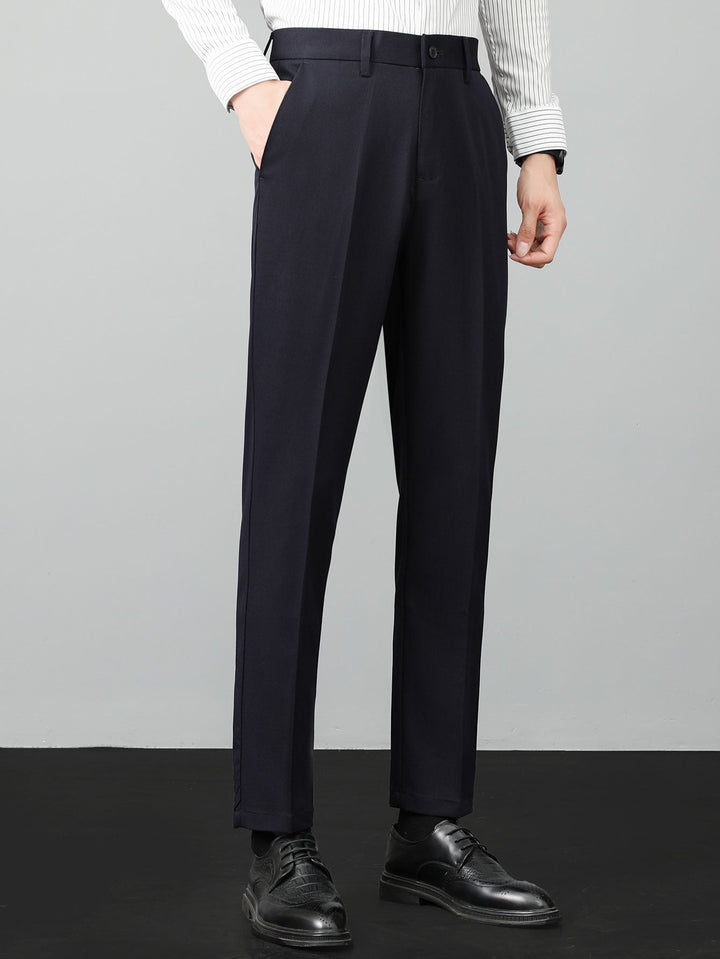 Contrast Textured Knit Polo &amp; Slim Fit Tapered Trousers