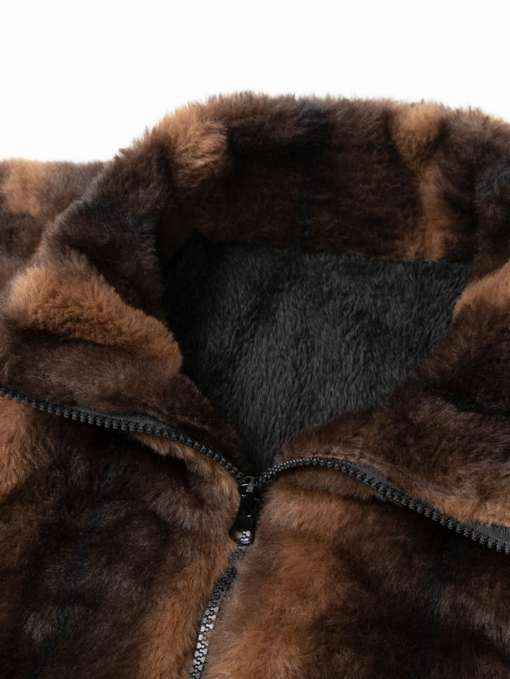 Faux Fur Zipper Jacket
