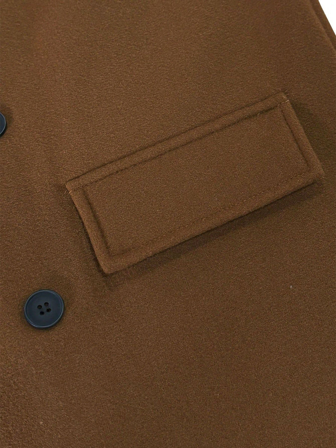 Long Faux Woolen Coat With Teddy Fleece Collar