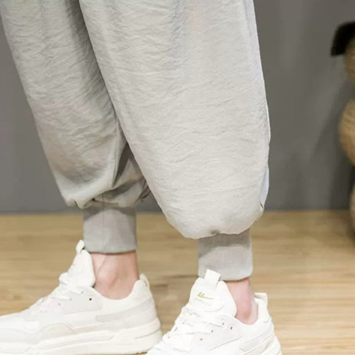 Ice Silk Flowy Loose-fitting Casual Pants
