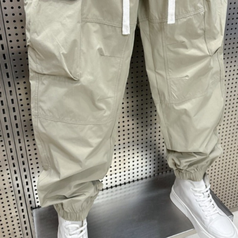 Multi-pocket Quick-dry Casual Pants with Drawstring Cuffs