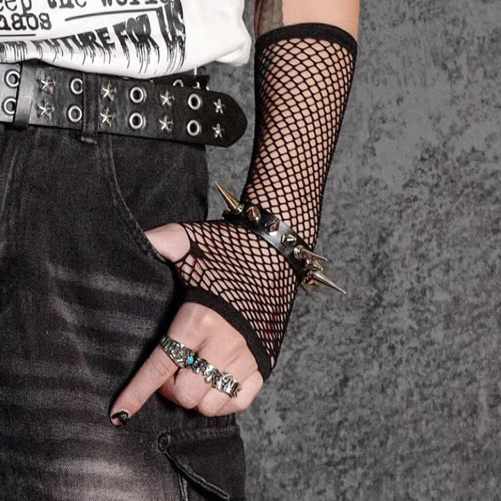 Dark Striped Sleeves Gloves