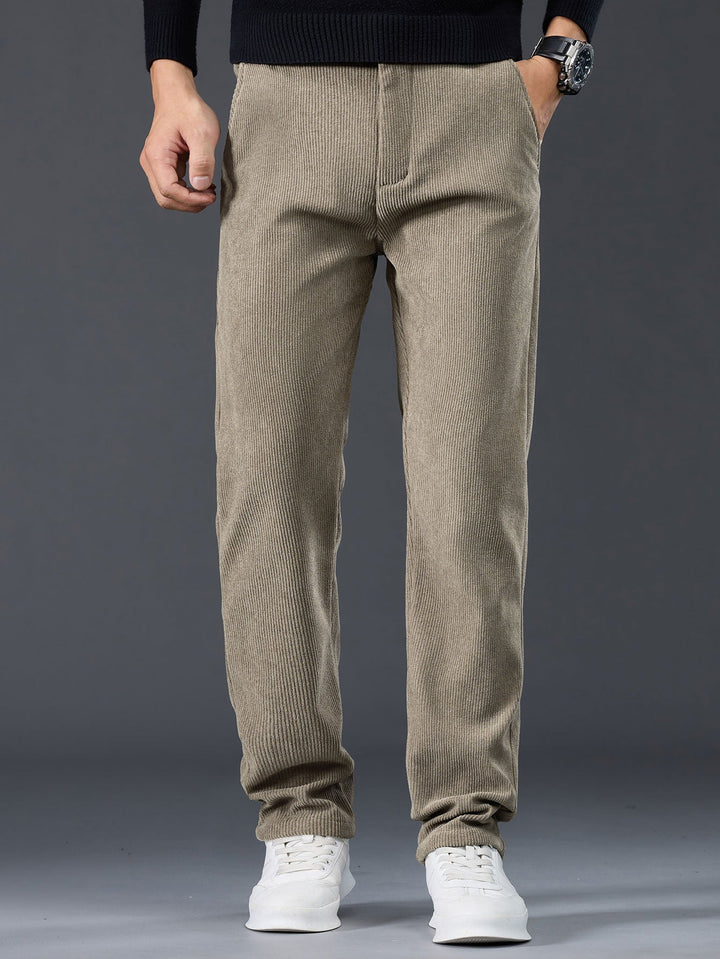 Warm Fleece-Lined Winter Straight Leg Corduroy Pants