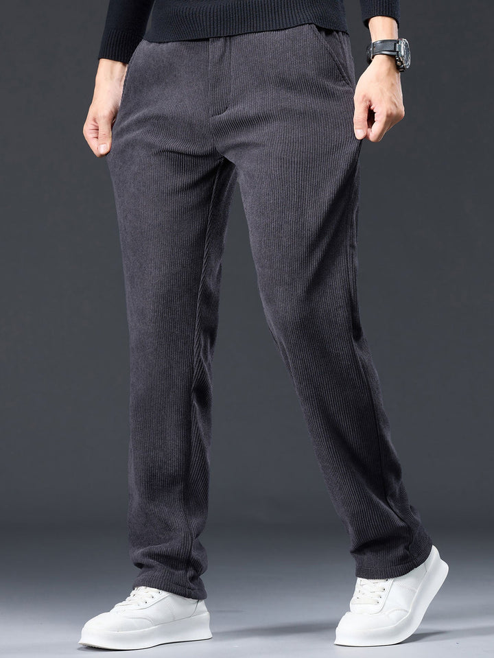 Warm Fleece-Lined Winter Straight Leg Corduroy Pants