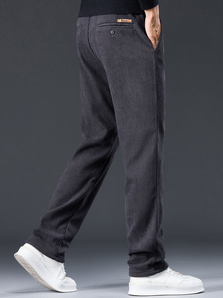Warm Fleece-Lined Winter Straight Leg Corduroy Pants