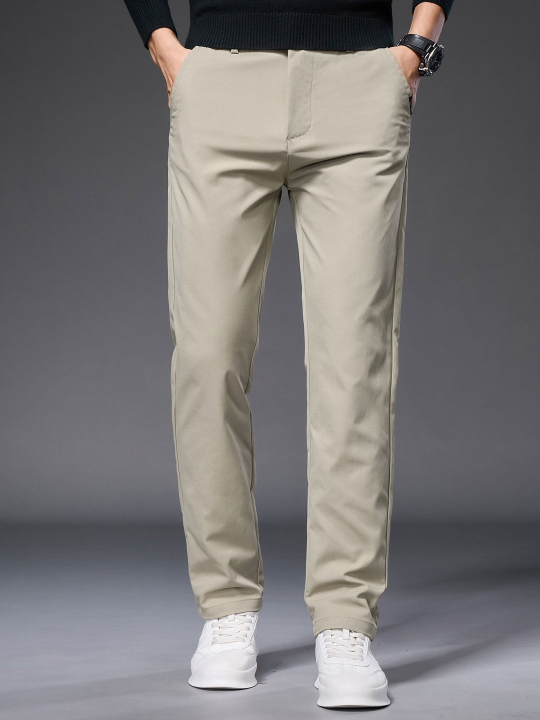 Warm Fleece-Lined Straight Leg Chino Pants