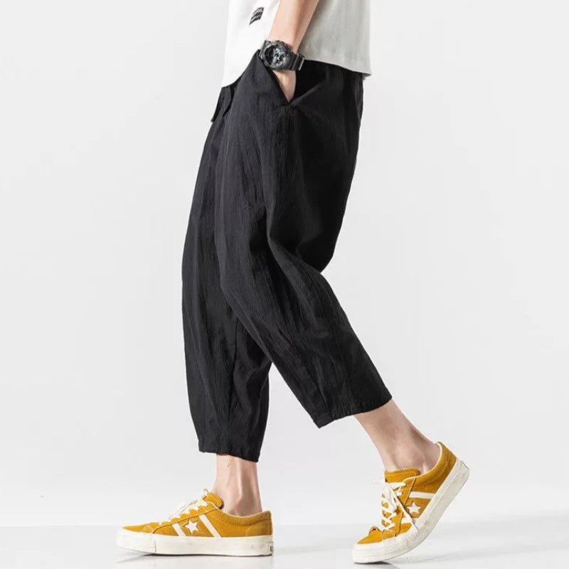 Summer Wide-Leg Crop Pants