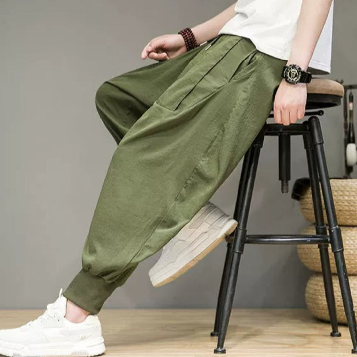 Ice Silk Flowy Loose-fitting Casual Pants