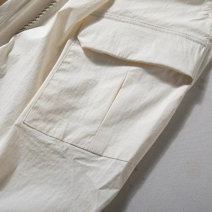 Multi-pocket Loose Curved Trousers