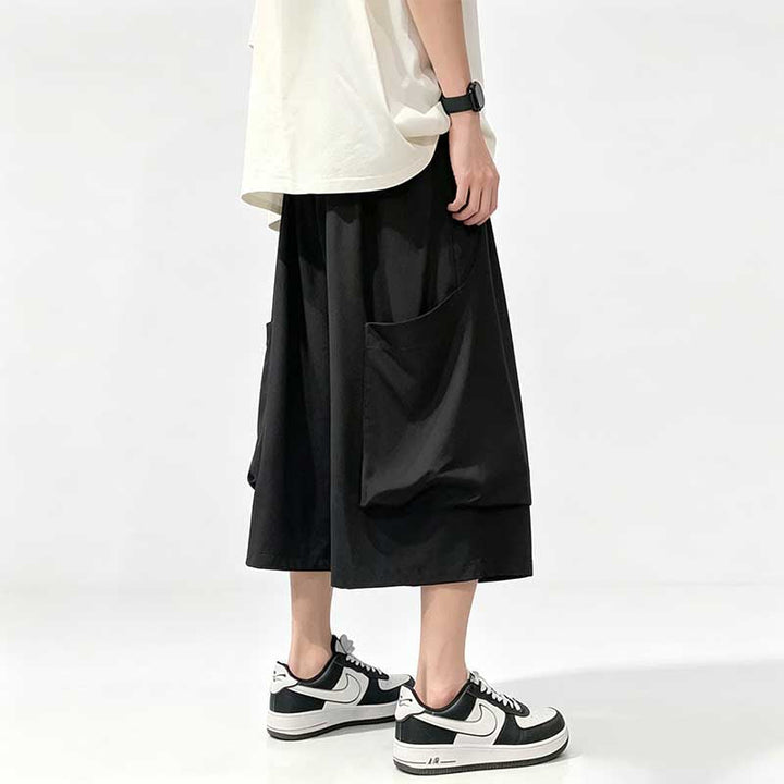 Large Pocket Ice Silk Quick-drying Drape Wide-leg Straight Pants