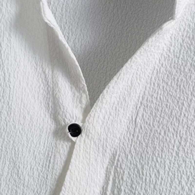 Loose-fitting Ice Silk Pleated Casual Shirt