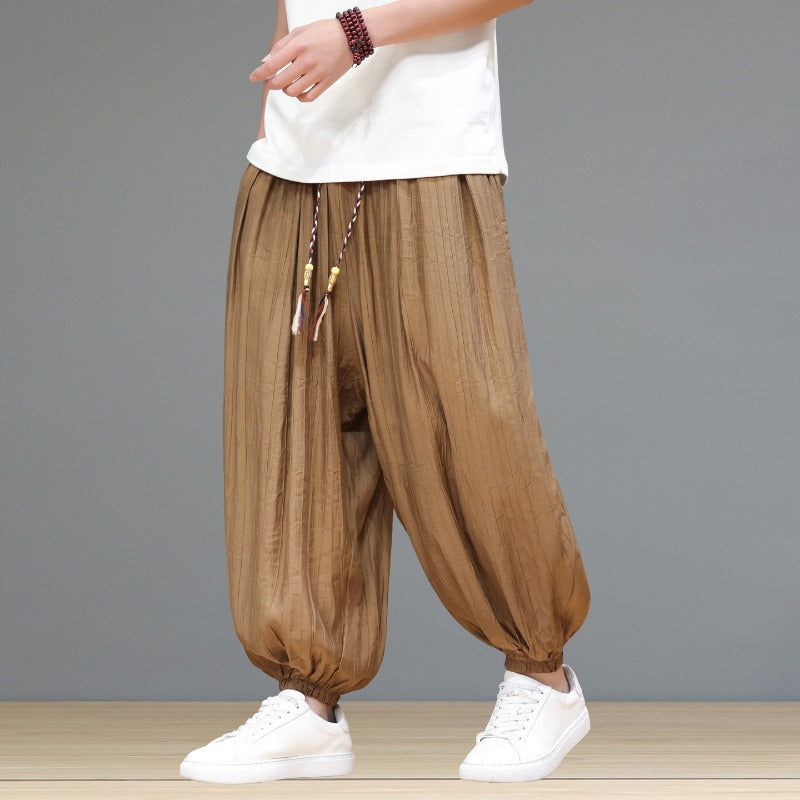 Breathable Loose-Fit Ice Silk Wide-Leg Pants