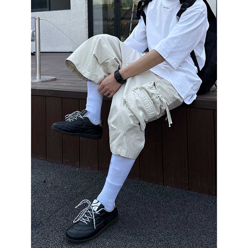 Large Pocket Cropped Casual Pants