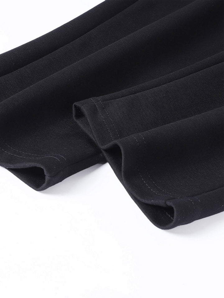 3 Pieces Solid Zipper Pocket Cotton Straight Leg Pants