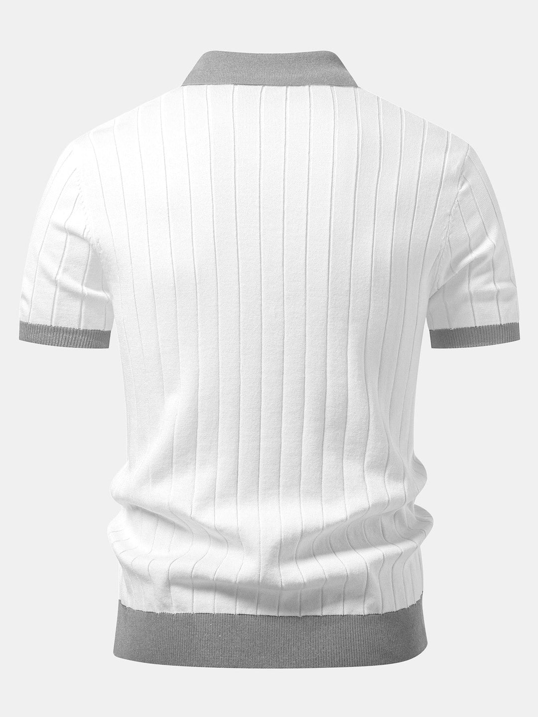 Contrast Trim Stripe Johnny Collar Polo &amp; Slim Fit Tapered Trousers