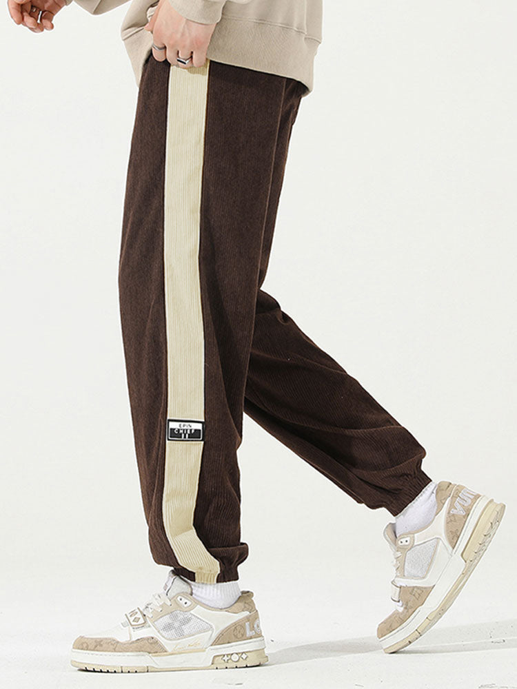 Side Stripe Corduroy Jogging Pants