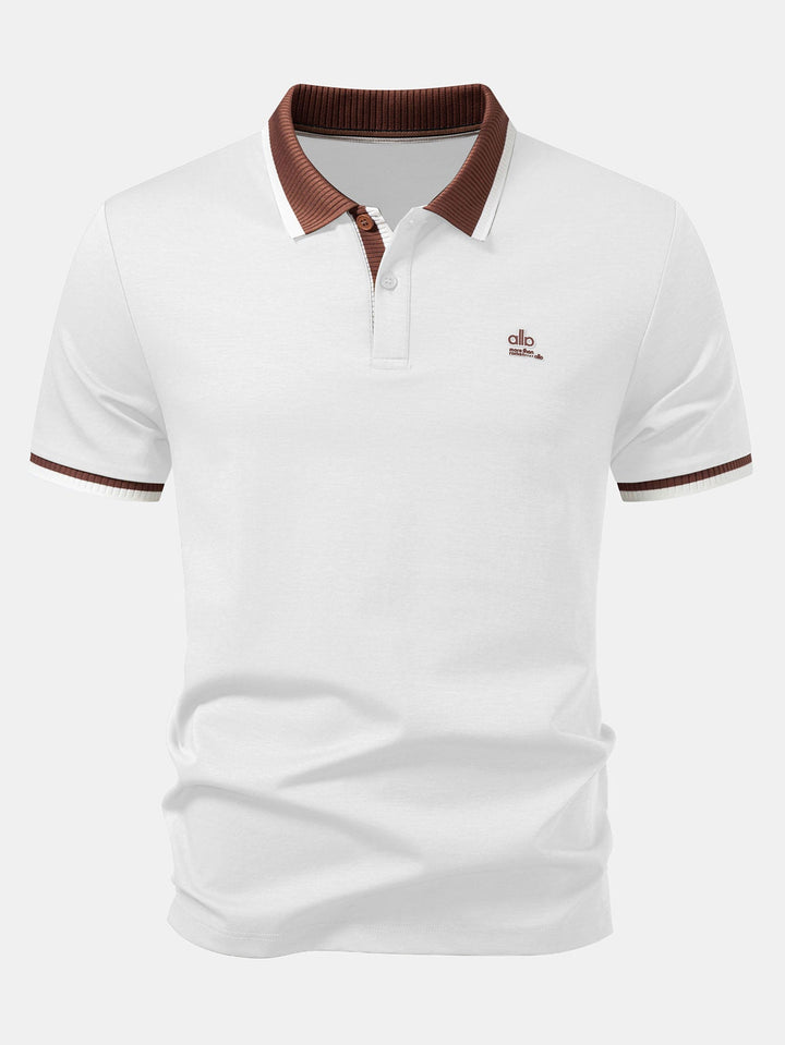 Contrast Trim Polo &amp; Slim Fit Tapered Trousers
