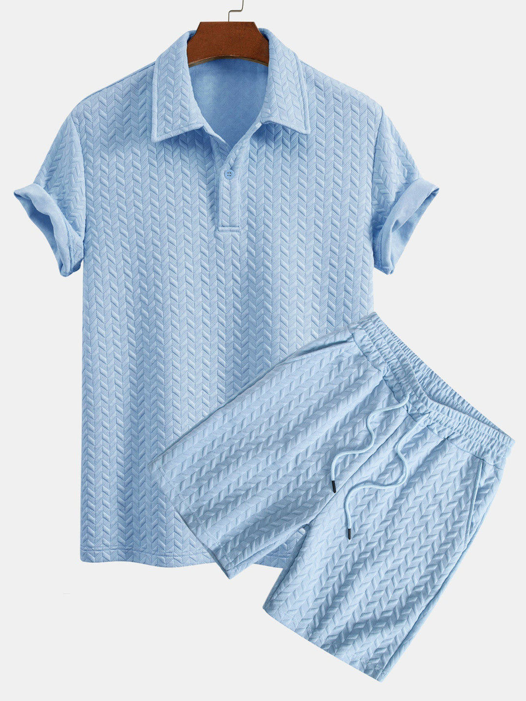 Geometric Jacquard Polo &amp; Geometric Jacquard Shorts