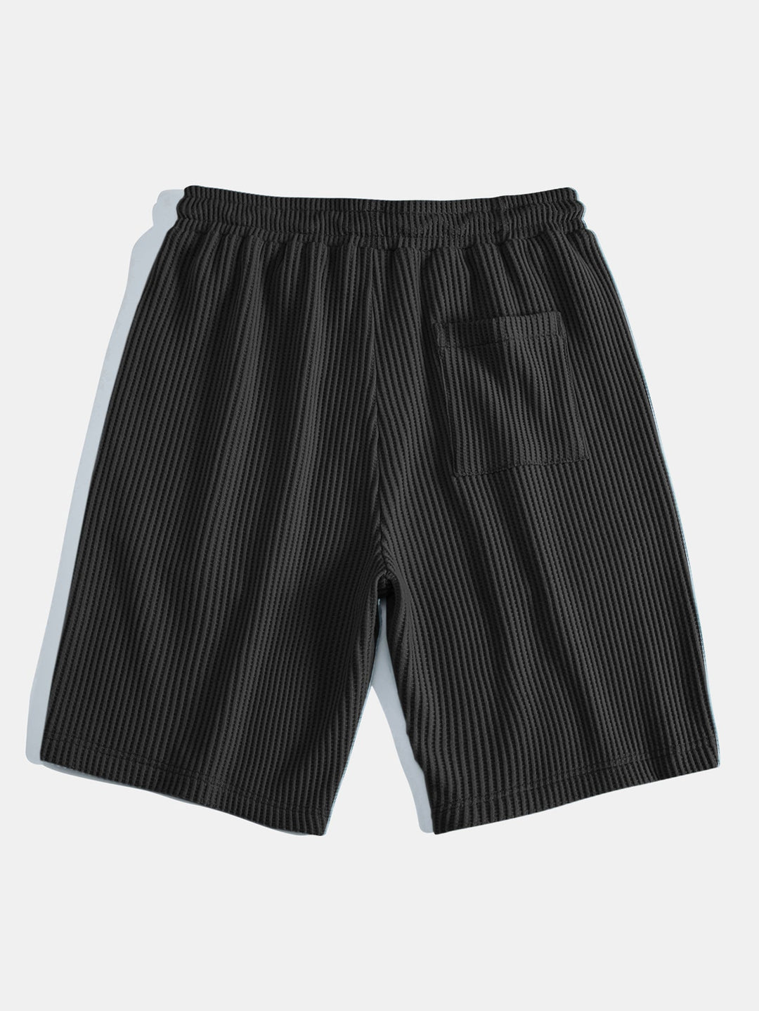 Short Sleeved Waffle V-neck Polo &amp; Drawstring Knitted Waffle Shorts