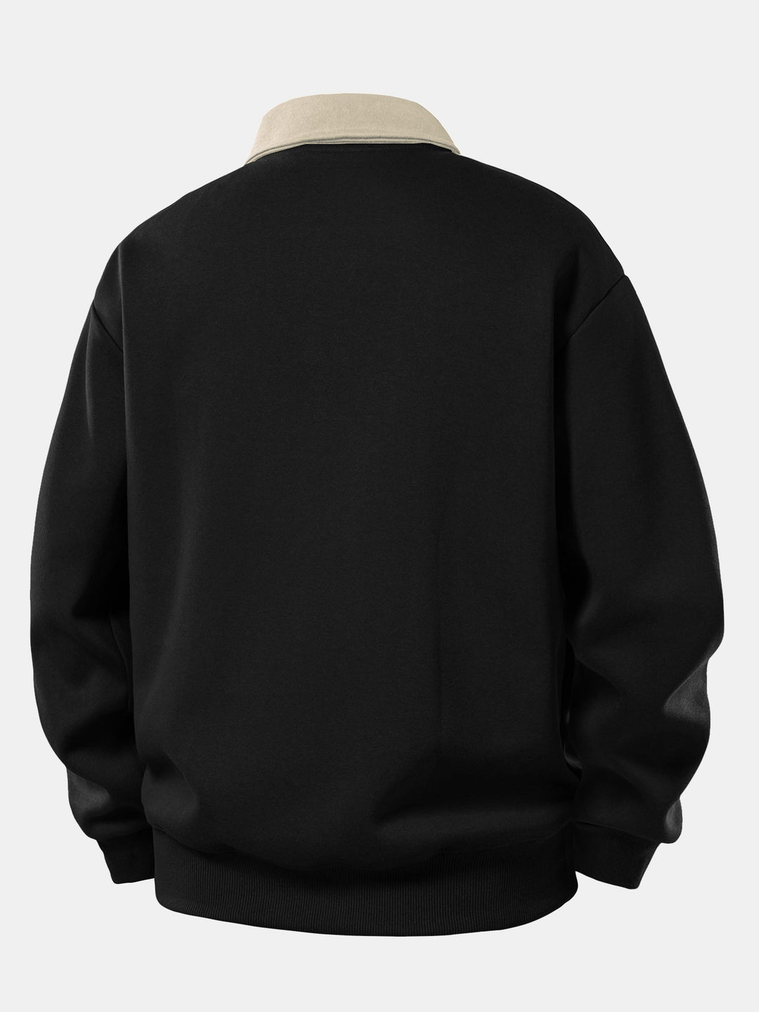 Relax Fit Ghost Drinking Coffee Print Contrast Polo Sweatshirt &amp; Straight Leg Pleated Pintuck Sweatpants