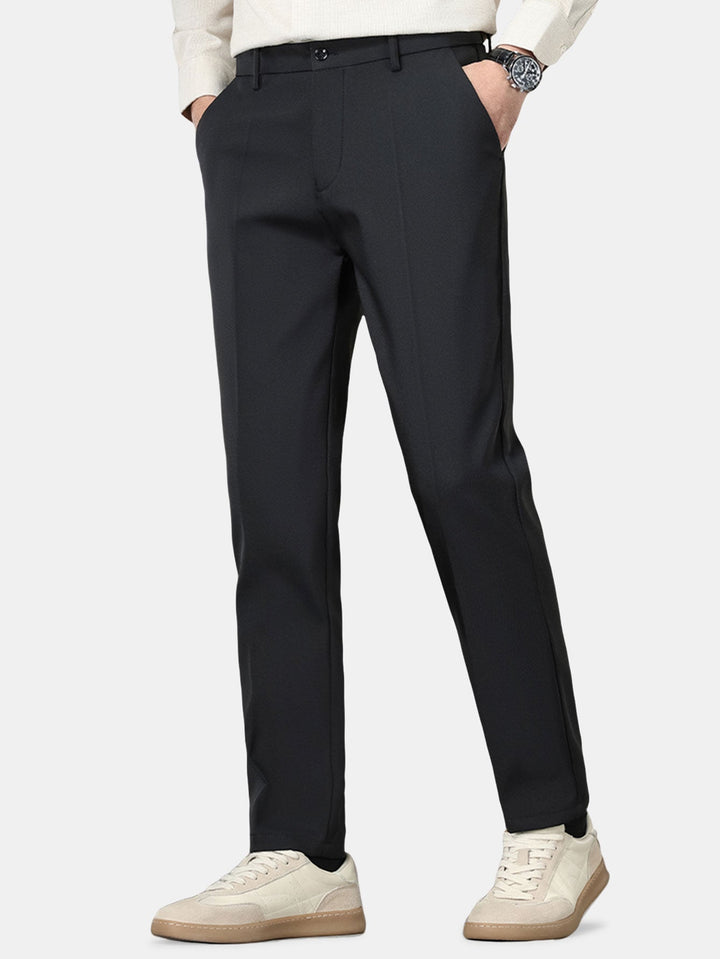 Warm Fleece-Lined Slim Fit Tapered Trousers