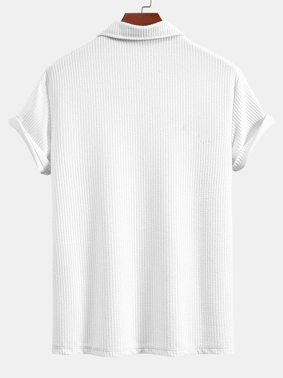 Short Sleeved V-Neck Ribbed Polo &amp; Straight Leg Ribbed Pants