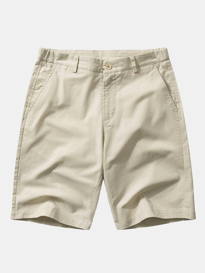 Stripe Knit Zip Up Polo Shirt &amp; Cotton Chino Shorts
