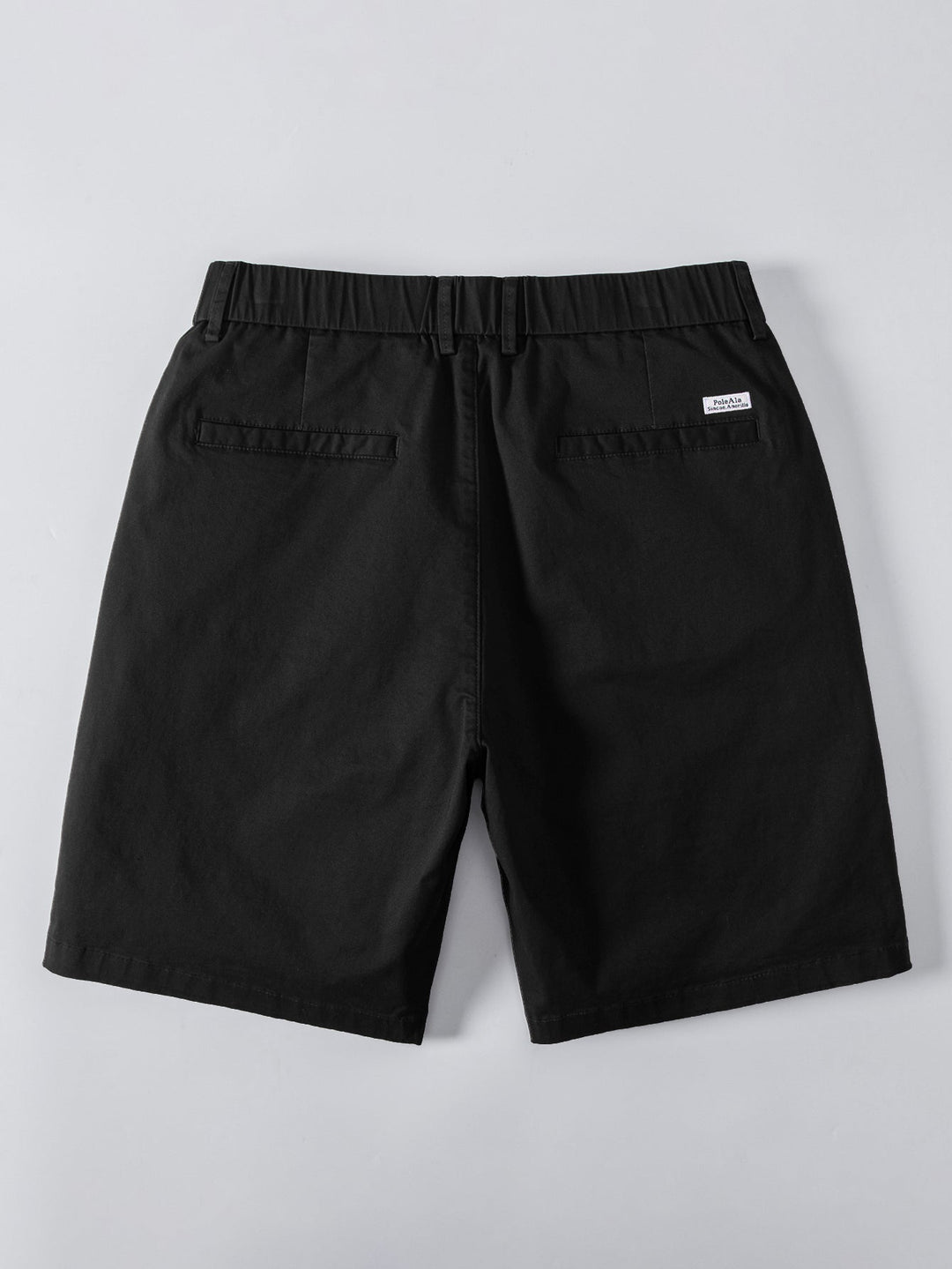 Contrast Trim Textured Zipper Knit Polo &amp; Elastic Waist Chino Shorts