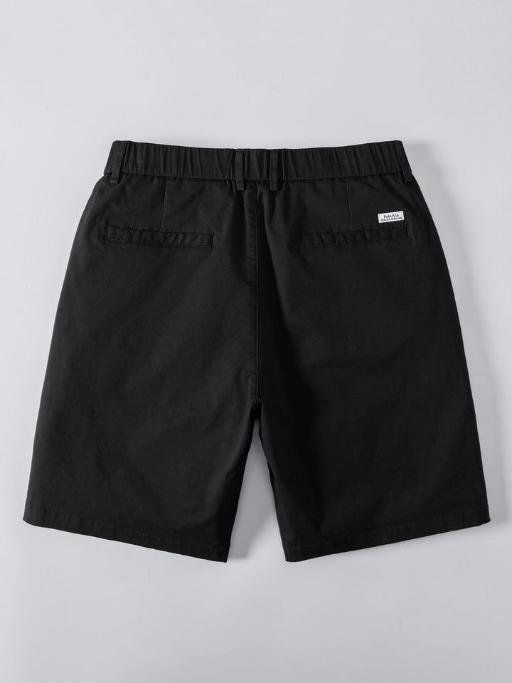 Contrast Textured Jacquard V Neck Knit Polo &amp; Elastic Waist Chino Shorts