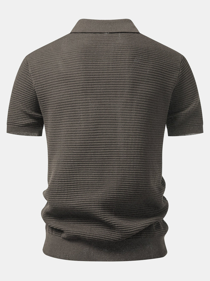 Contrast Zipper Polo &amp; Slim Fit Tapered Trousers