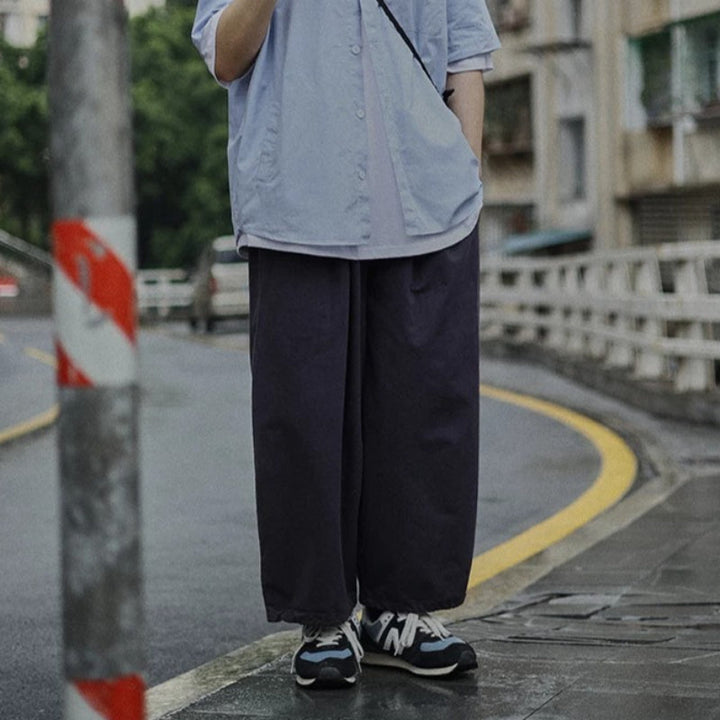Japanese Retro Loose Straight Leg Casual Pants