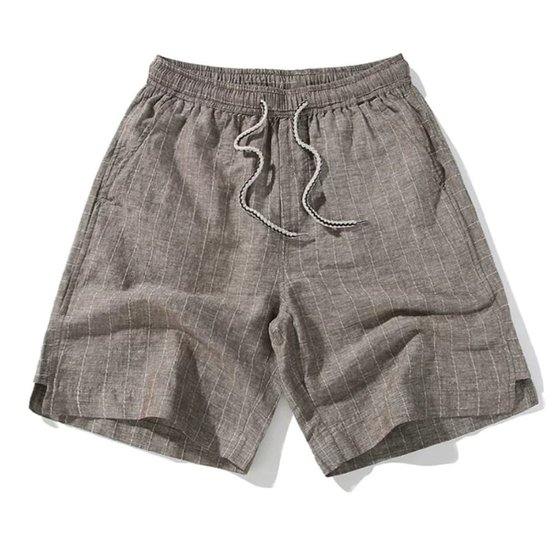 Retro Linen Striped Shorts