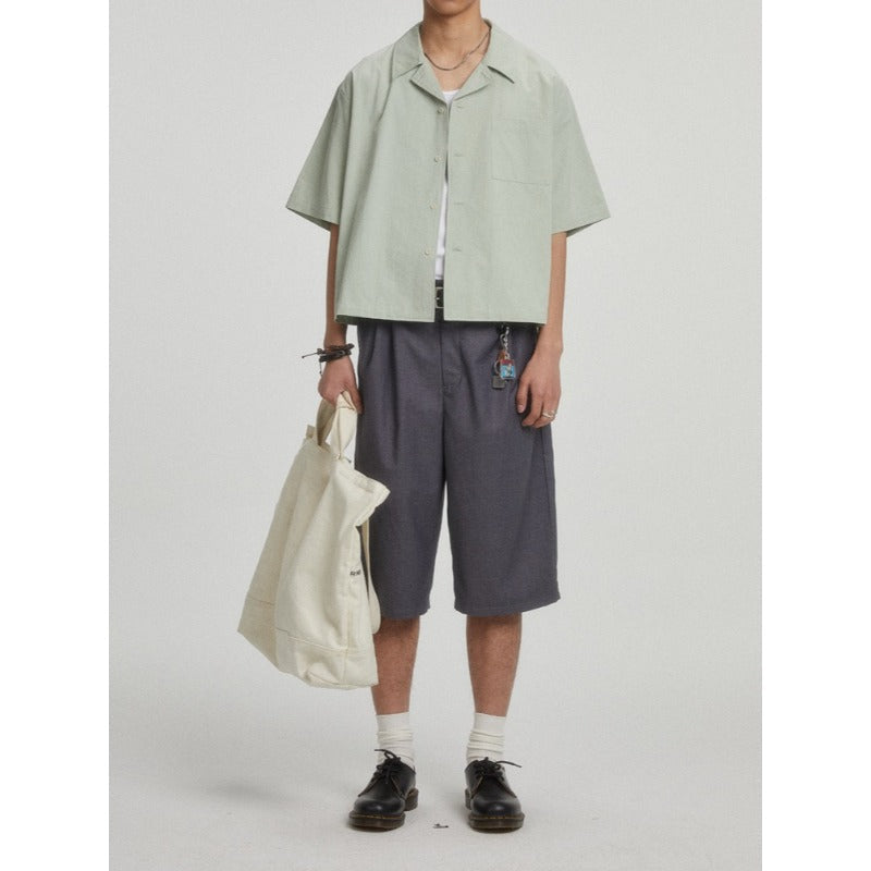 Boxy-fit Cotton Utility Short-sleeve Cotton Shirt
