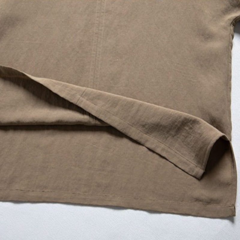 Retro Cotton Linen Button-down Shirt
