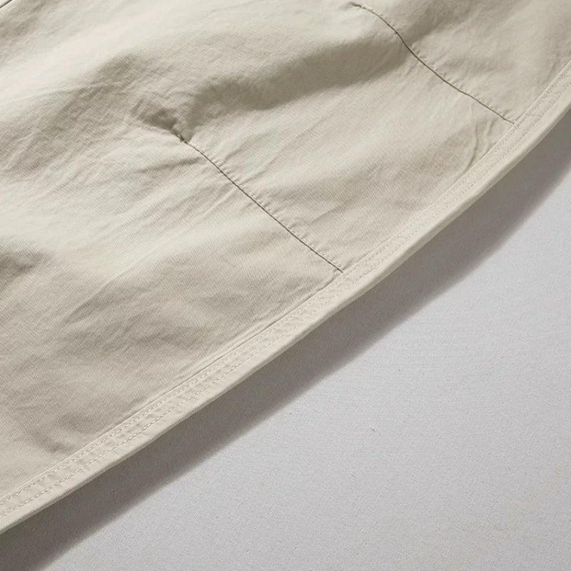 Cotton Loose Wide-leg Curved Pants