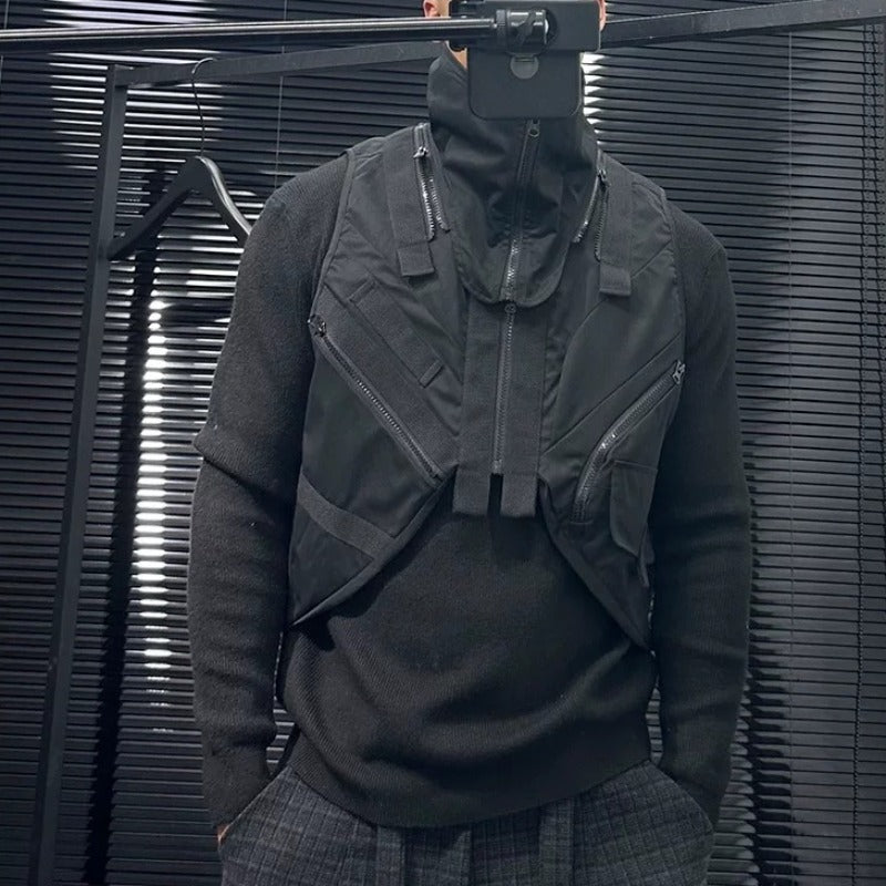 Techwear Stand-collar Multi-pocket Vest