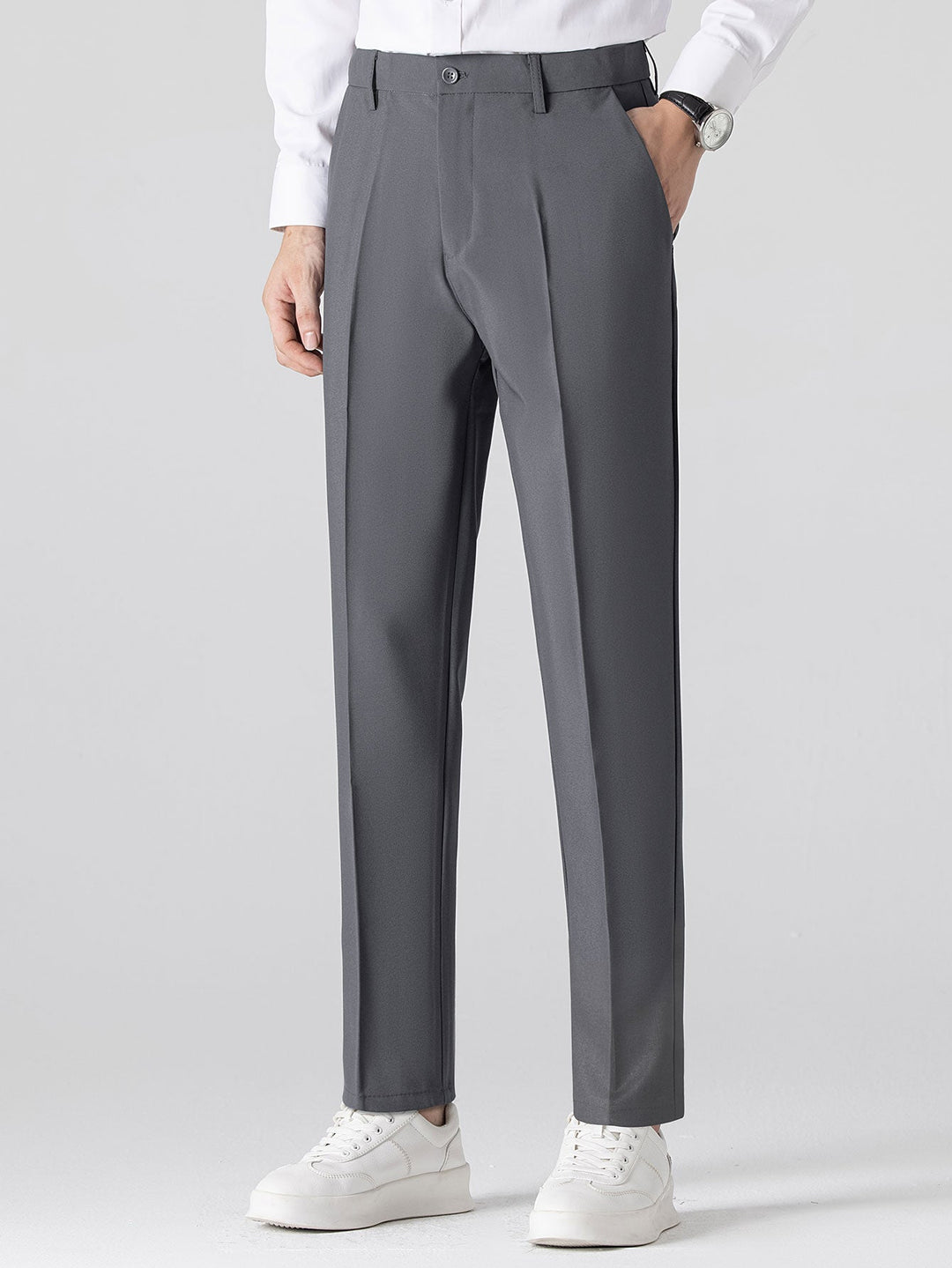 Contrast Trim Stripe Johnny Collar Polo &amp; Slim Fit Tapered Trousers