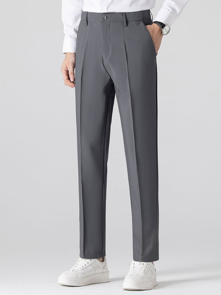 Contrast Trim Stripe Johnny Collar Polo &amp; Slim Fit Tapered Trousers