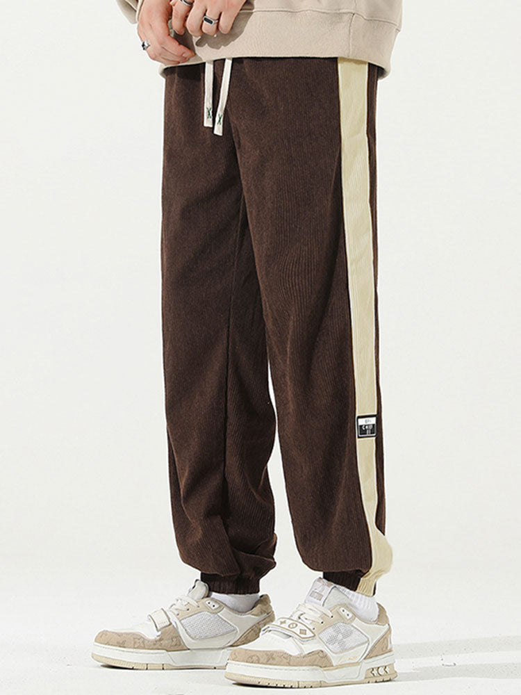 Side Stripe Corduroy Jogging Pants