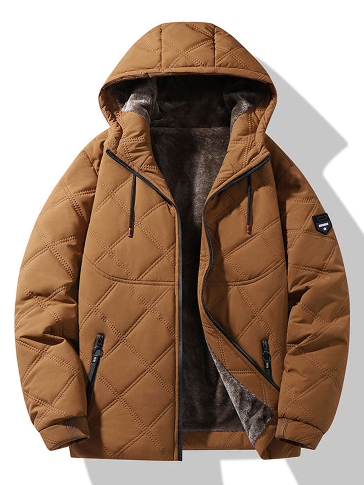 Faux Fur Lined Hooded Quilted Jacket