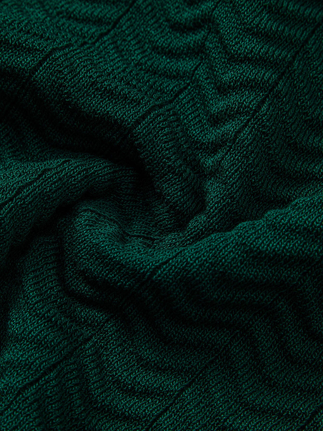 Texture Contrast Knitted V Neck Polo Shirt &amp; Slim Fit Tapered Trousers