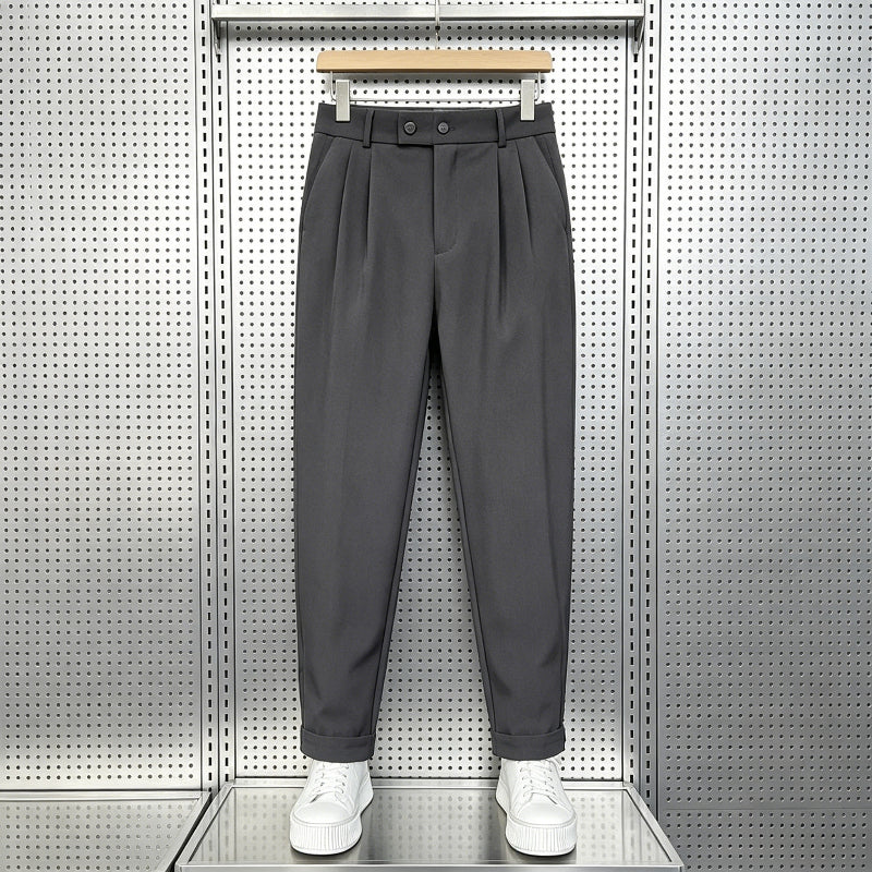 Summer Casual Slim-Fit Cropped Trousers
