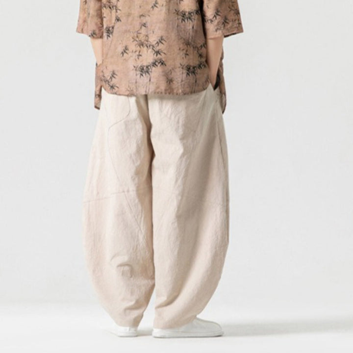 Linen Casual Lantern Wide-leg Pants