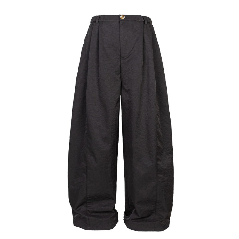 Japanese Loose-fitting Textured Wide-leg Pants