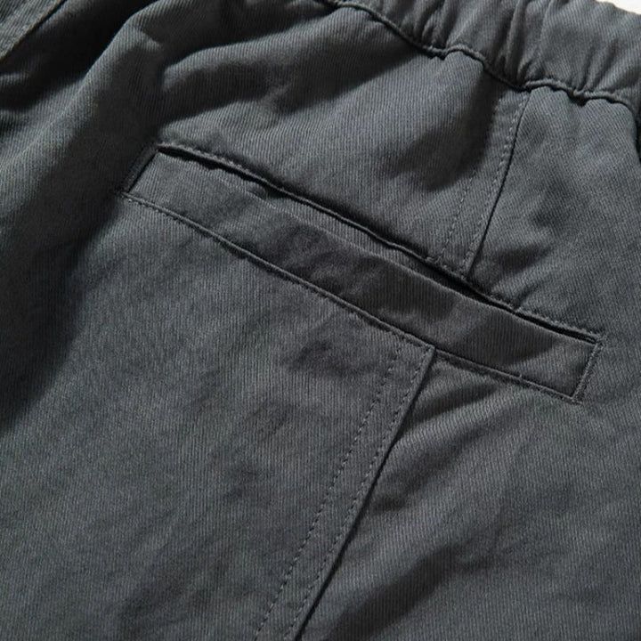 Breathable Elastic Waist Loose Curved Trousers