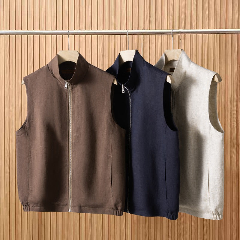Lyocell-linen Vest Jacket