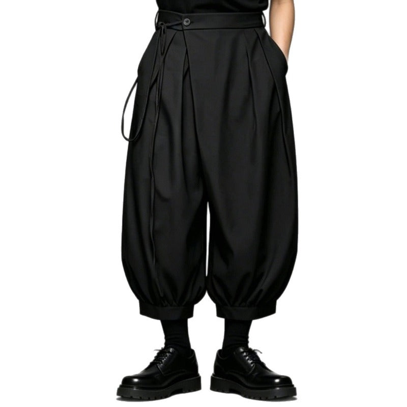Japanese High-Waisted Cropped Balloon Pants
