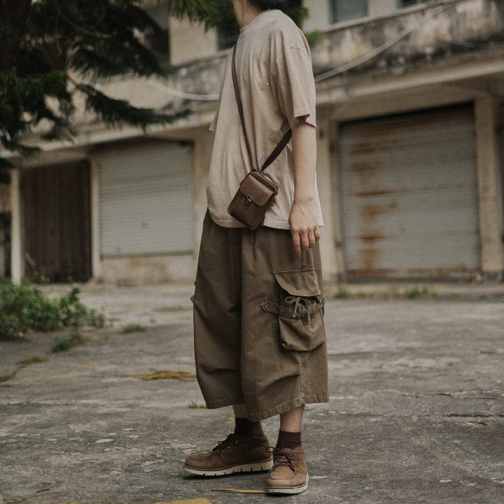 Large Pocket Cropped Casual Pants
