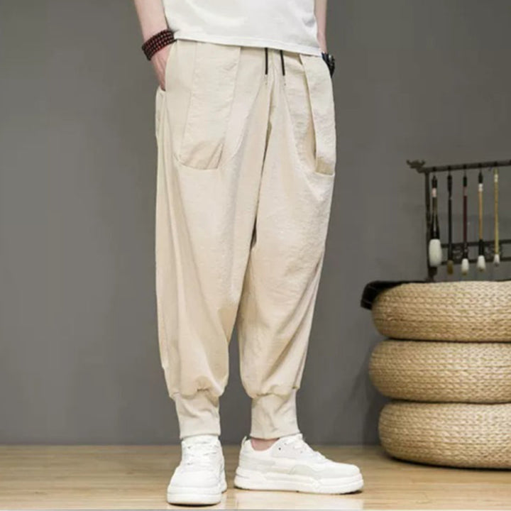 Ice Silk Flowy Loose-fitting Casual Pants